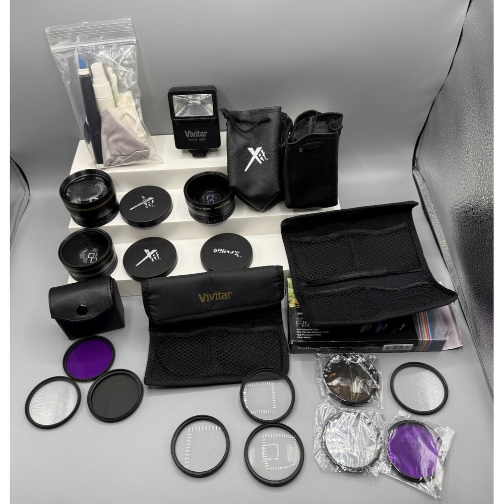 Mixed Lot of Camera Lenses+Accessories Vivitar, Ultimax, XIT Filters+